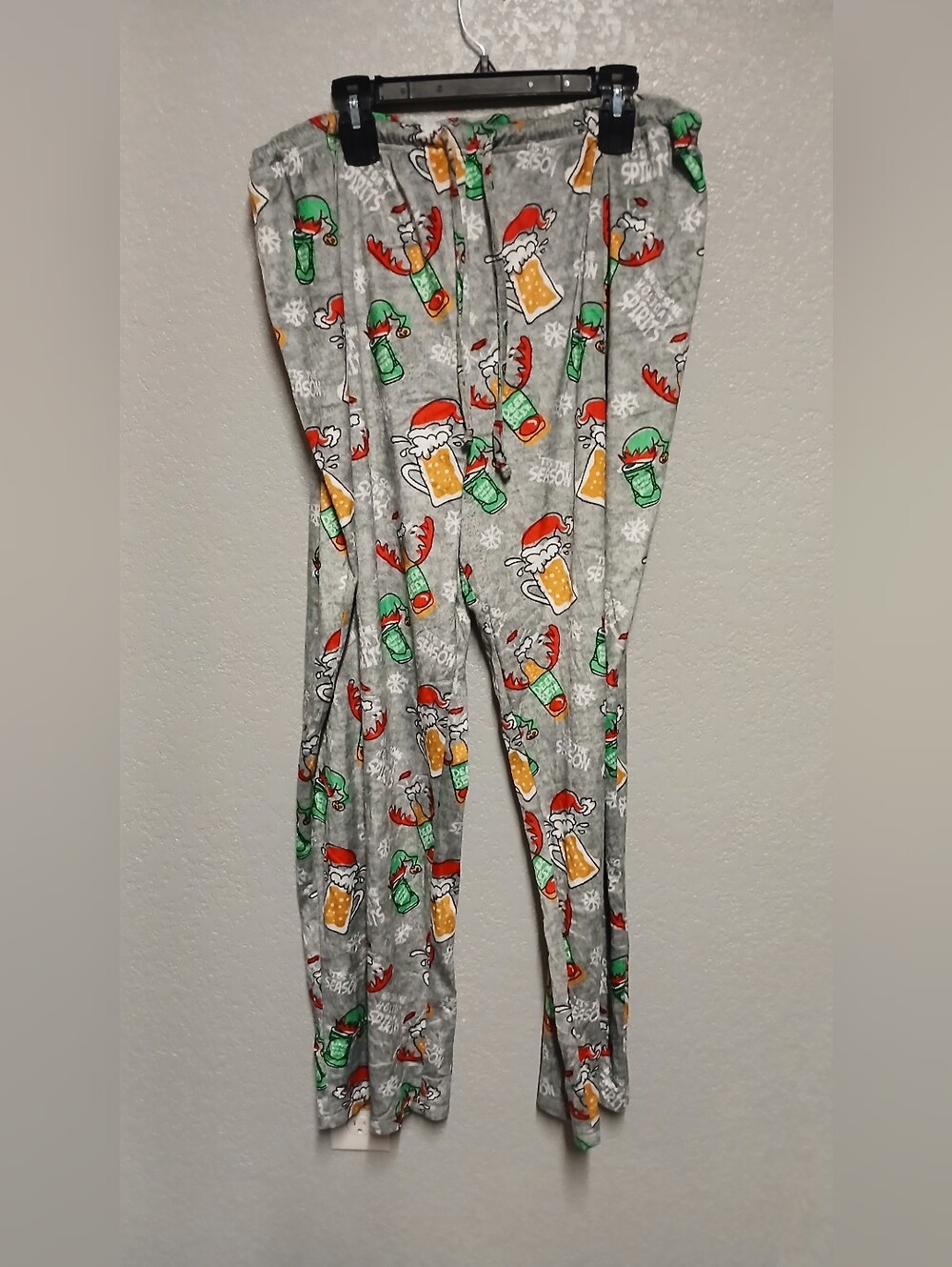Nwot Holiday Spirits Fuzzy Pajama Pants Mens Size XXL Briefly Stated Brand